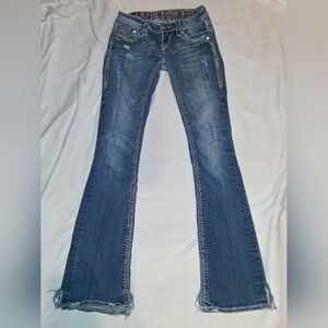 Rock Revival Distressed Blue Flare Jeans